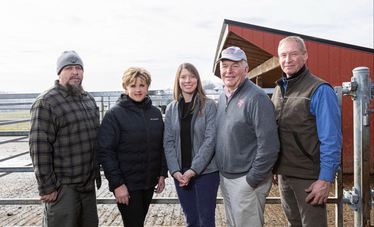 L to R: Dave Rodgers, chief herd manager, Keystone Farm Future; Larisa Miller, president & CEO, Keystone Farm Future; Andrea Karns, VP of Marketing, Karns Foods; Scott Karns, president & CEO, Karns Foods; Dr. Jim Holt, chief veterinarian, Keystone Farm Future